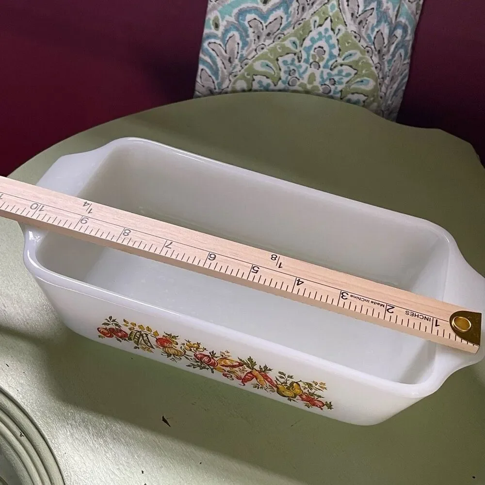 Anchor Hocking Fire King 1QT Natures Bounty baking loaf dish.